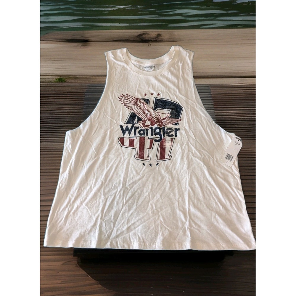 Wrangler Retro Eagle USA 47 Festival Crop Tank - Ladies T Shirt Size XLarge NEW